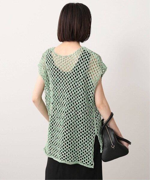SLOBE IENA（スローブイエナ）の「カラーメッシュニットプルオーバー（その他・グリーン/フリー）」の8枚目の写真