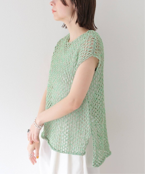 SLOBE IENA（スローブイエナ）の「カラーメッシュニットプルオーバー（その他・グリーン/フリー）」の12枚目の写真