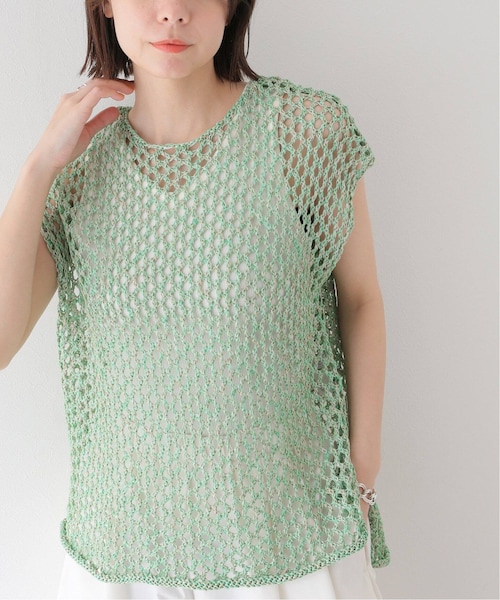 SLOBE IENA（スローブイエナ）の「カラーメッシュニットプルオーバー（その他・グリーン/フリー）」の11枚目の写真