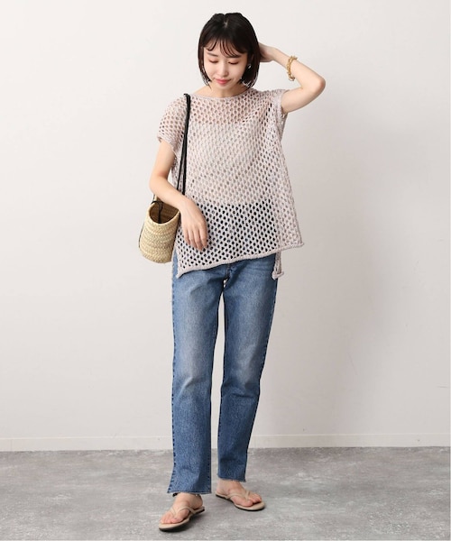 SLOBE IENA（スローブイエナ）の「カラーメッシュニットプルオーバー（その他・グリーン/フリー）」の14枚目の写真