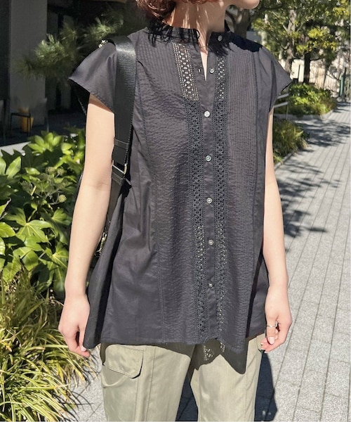 Spick & Span（スピックアンドスパン）の「≪追加≫ケミカルレーススタンドカラーブラウス（その他・ブラック/フリー）」の14枚目の写真