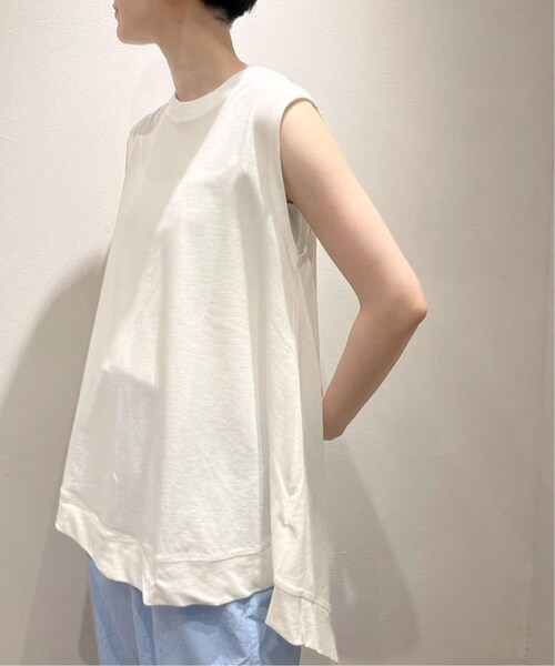 JOURNAL STANDARD LUXE（ジャーナルスタンダード　ラックス）の「ヴィンテージジャージー ヘムタンクトップ（その他・ブラック/フリー）」の2枚目の写真