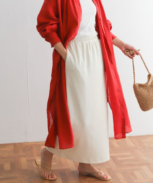 URBAN RESEARCH DOORS（アーバンリサーチドアーズ）の「UR GREEN リブカットストレートスカート（スカート・レディース・BLACK/IVORY・M）」の18枚目の写真