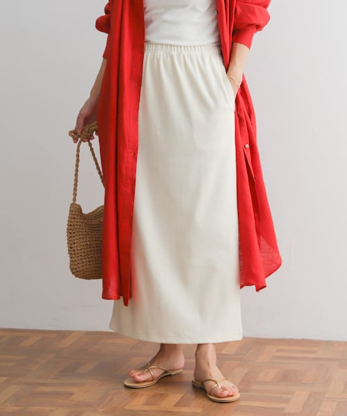 URBAN RESEARCH DOORS（アーバンリサーチドアーズ）の「UR GREEN リブカットストレートスカート（スカート・レディース・BLACK/IVORY・M）」の16枚目の写真