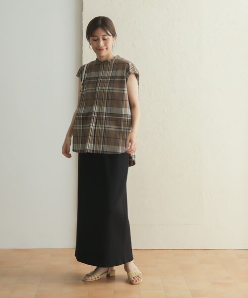 URBAN RESEARCH DOORS（アーバンリサーチドアーズ）の「UR GREEN リブカットストレートスカート（スカート・レディース・BLACK/IVORY・M）」の13枚目の写真