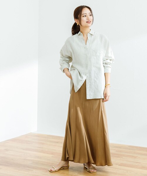 URBAN RESEARCH（アーバンリサーチ）の「キュプラフィブリルフレアスカート（スカート・レディース・CHARCOAL/BEIGE・FREE）」の19枚目の写真