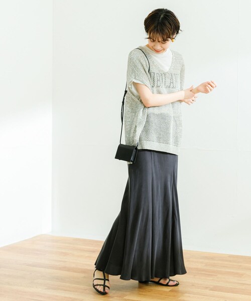 URBAN RESEARCH（アーバンリサーチ）の「キュプラフィブリルフレアスカート（スカート・レディース・CHARCOAL/BEIGE・FREE）」の10枚目の写真