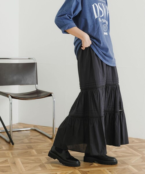 未使用 タグ付き URBAN RESEARCH ティアードレーススカート M 未使用 タグ付き URBAN RESEARCH ティアードレーススカート M