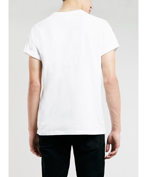 TOPMAN（トップマン）の「White Roller Crew Neck T-Shirt（Tシャツ/カットソー・メンズ・White・XL/M/L/XXL/XXS/XS/S）」の4枚目の写真