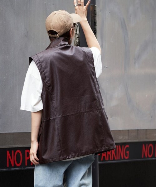 FREAK'S STORE（フリークスストア）の「M65 フェイクレザーベスト（ジャケット/アウター・メンズ・ブラック/ブラウン・M）」の6枚目の写真