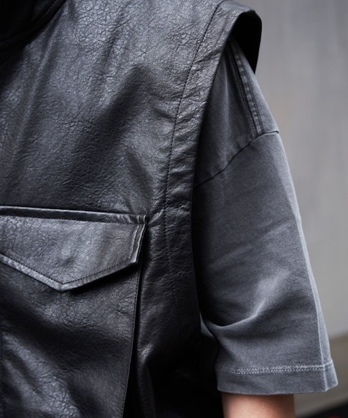 FREAK'S STORE（フリークスストア）の「M65 フェイクレザーベスト（ジャケット/アウター・メンズ・ブラック/ブラウン・M）」の9枚目の写真