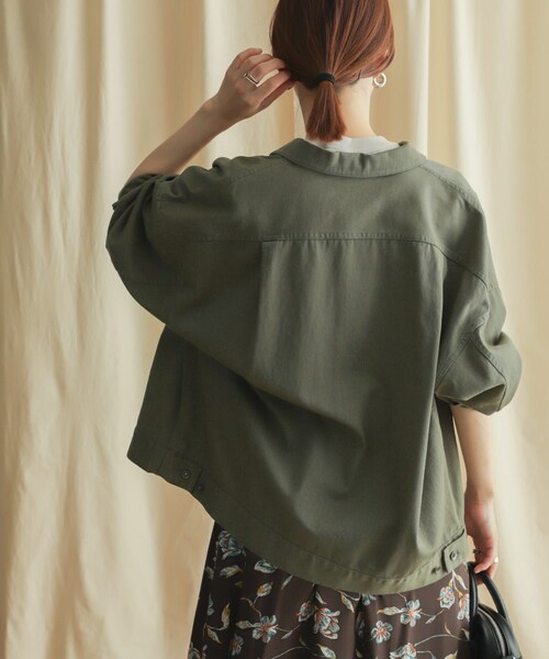 URBAN RESEARCH DOORS（アーバンリサーチドアーズ）の「コットンツイルドルマンジャケット（ジャケット/アウター・レディース・NATURAL/KHAKI・M）」の9枚目の写真
