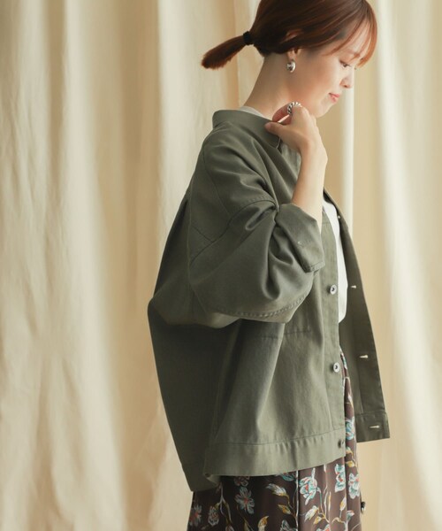 URBAN RESEARCH DOORS（アーバンリサーチドアーズ）の「コットンツイルドルマンジャケット（ジャケット/アウター・レディース・NATURAL/KHAKI・M）」の6枚目の写真