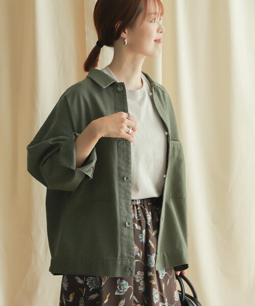 URBAN RESEARCH DOORS（アーバンリサーチドアーズ）の「コットンツイルドルマンジャケット（ジャケット/アウター・レディース・NATURAL/KHAKI・M）」の5枚目の写真