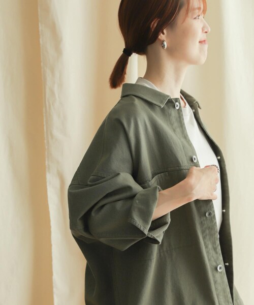 URBAN RESEARCH DOORS（アーバンリサーチドアーズ）の「コットンツイルドルマンジャケット（ジャケット/アウター・レディース・NATURAL/KHAKI・M）」の15枚目の写真