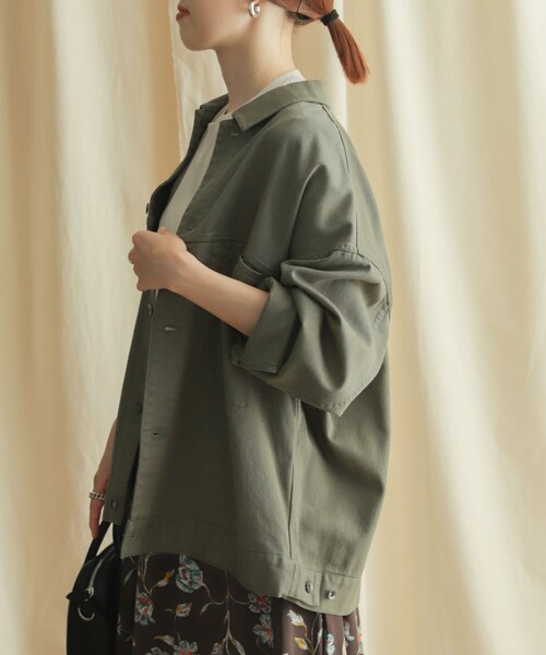 URBAN RESEARCH DOORS（アーバンリサーチドアーズ）の「コットンツイルドルマンジャケット（ジャケット/アウター・レディース・NATURAL/KHAKI・M）」の12枚目の写真