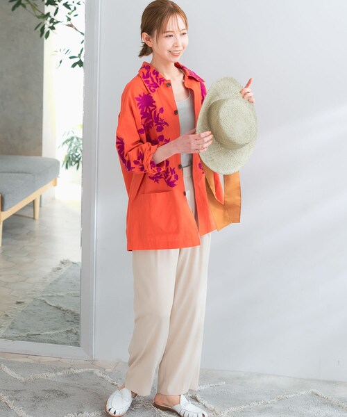 ジャケット・アウター sara mallika C.LINEN TAPE EMB CW JACKET ジャケット・アウター sara mallika C.LINEN TAPE EMB CW JACKET