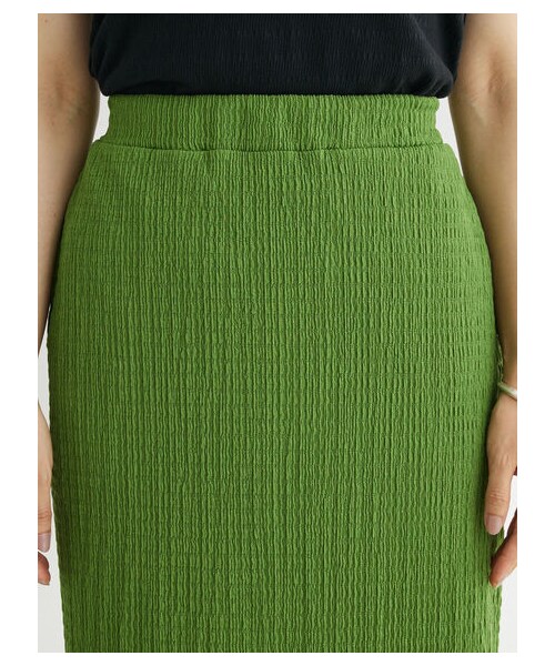 Green　Parks（グリーンパークス）の「ふくれJQ Iラインスカート（スカート・ブラック/ダークブラウン/グリーン・F）」の5枚目の写真