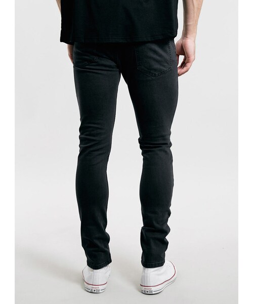 TOPMAN（トップマン）の「Washed Black Stretch Skinny Jeans（デニムパンツ・メンズ・Black・36L/34L/32L/32R/36R/28R/30L/34R/34S/38R/30R/28S）」の3枚目の写真