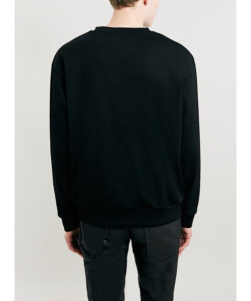 TOPMAN(トップマン)の「Black Textured Sweatshirt(スウェット・メンズ・Black・M/L/S)」の2枚目の写真