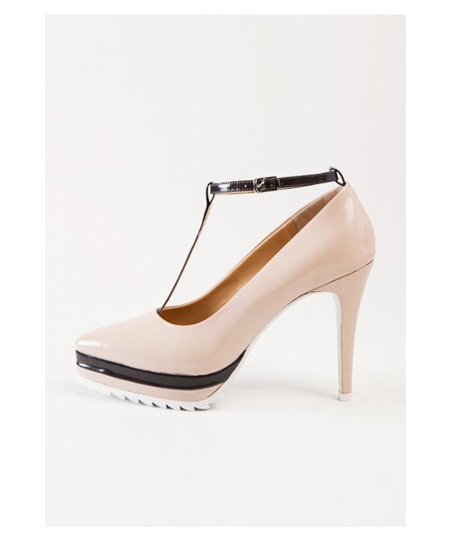 G.V.G.V.(ジーヴィージーヴィー)の「T STRAP POINTED TOE PUMPS(シューズ・レディース・BEIGE/BLACK/ORANGE・M)」の1枚目の写真