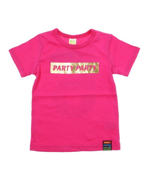 PARTY PARTY（パーティーパーティー）の「【PARTY】アニバーサリー箔pt.Ｔシャツ（トップス・キッズ・ブラック/オフホワイト/パープル/ローズピンク/サックス・80/90/95/100/110/120）」の4枚目の写真