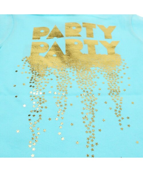 PARTY PARTY（パーティーパーティー）の「【PARTY】アニバーサリー箔pt.Ｔシャツ（トップス・キッズ・ブラック/オフホワイト/パープル/ローズピンク/サックス・80/90/95/100/110/120）」の15枚目の写真
