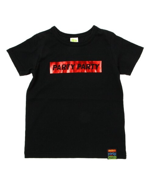 PARTY PARTY（パーティーパーティー）の「【PARTY】アニバーサリー箔pt.Ｔシャツ（トップス・キッズ・ブラック/オフホワイト/パープル/ローズピンク/サックス・80/90/95/100/110/120）」の6枚目の写真