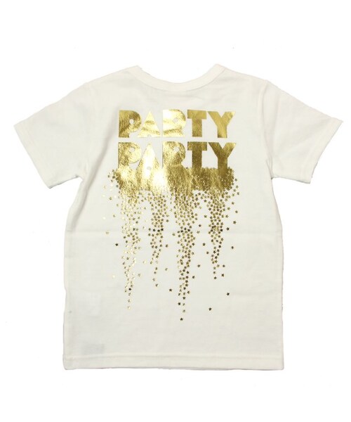 PARTY PARTY（パーティーパーティー）の「【PARTY】アニバーサリー箔pt.Ｔシャツ（トップス・キッズ・ブラック/オフホワイト/パープル/ローズピンク/サックス・80/90/95/100/110/120）」の11枚目の写真