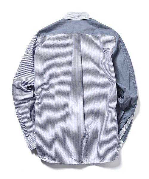 MR.OLIVE（ミスターオリーブ）の「MR.OLIVE CRAZY STRIPE PATTERN / SEMI FLY FRONT SHIRT（トップス・メンズ・ブルー・S/M/L）」の3枚目の写真