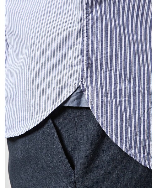 MR.OLIVE（ミスターオリーブ）の「MR.OLIVE CRAZY STRIPE PATTERN / SEMI FLY FRONT SHIRT（トップス・メンズ・ブルー・S/M/L）」の9枚目の写真