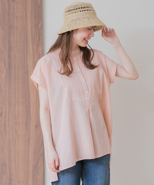 URBAN RESEARCH Sonny Label(アーバンリサーチサニーレーベル)の「『WEB/一部店舗限定』エアリーコットンピンタックドレスシャツ(トップス・レディース・ブラック/スモーキーブルー/オフ/サーモンピンク/ミント・FREE)」の1枚目の写真