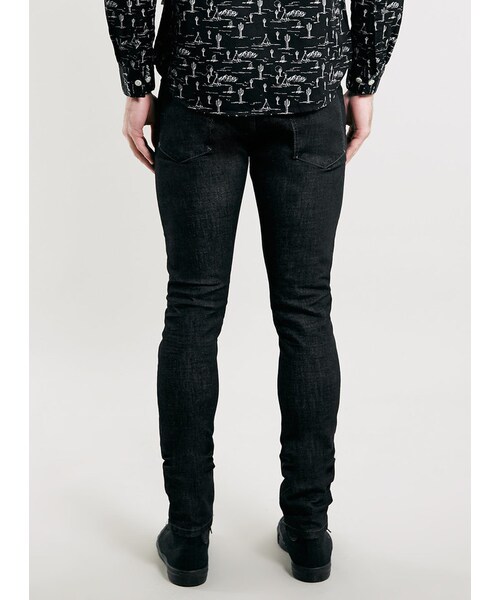 TOPMAN（トップマン）の「Premium Black Slowfade Stretch Skinny Fit Jeans（デニムパンツ・メンズ・Black・28R/36R/36L/38R/28S/32R/30S/34R/32S/30R/32L/34S/30L/34L）」の2枚目の写真