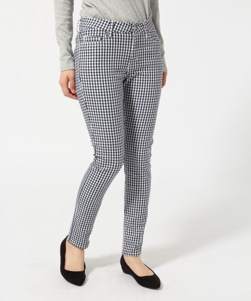 LOWRYS FARM(ローリーズファーム)の「ストライプ*ギンガムスキニーパンツ(パンツ・レディース・オフ×ストライプ/ブラック×ギンガム/ネイビー×ギンガム/ブルー×ストライプ/ネイビー×ストライプ・XS/S/M/L)」の3枚目の写真