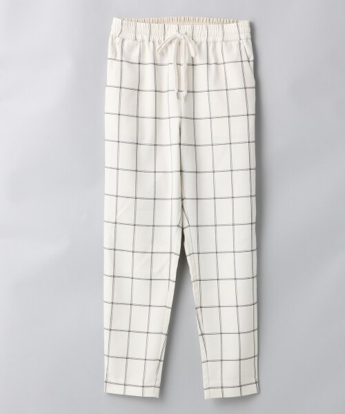 JEANASIS(ジーナシス)の「ウエストイージーテーパードパンツ(パンツ・レディース・ホワイトチェック/ブラック/グレーストライプ/ブラックストライプ・FREE)」の1枚目の写真