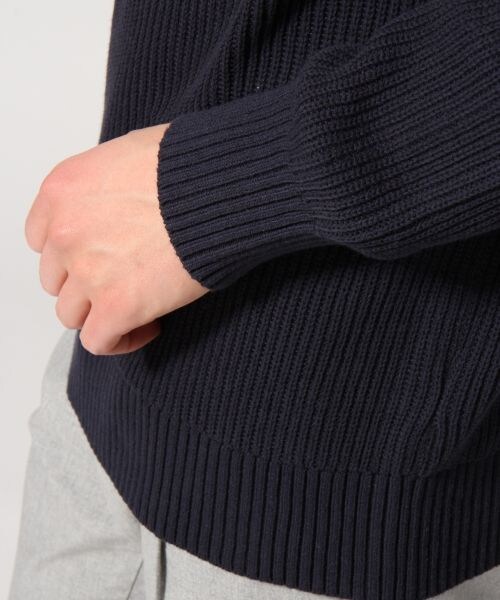 RAGEBLUE(レイジブルー)の「片あぜ編みニットタートル(トップス・メンズ・ホワイト/グレー/ネイビー・M/L)」の8枚目の写真