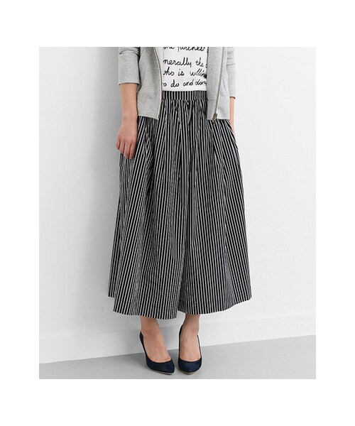 URBAN RESEARCH Sonny Label（アーバンリサーチサニーレーベル）の「ストライプイージーワイドパンツ（パンツ・レディース・ホワイト/ブラック・FREE）」の6枚目の写真