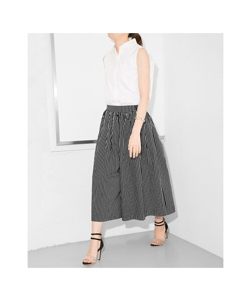 URBAN RESEARCH Sonny Label（アーバンリサーチサニーレーベル）の「ストライプイージーワイドパンツ（パンツ・レディース・ホワイト/ブラック・FREE）」の8枚目の写真