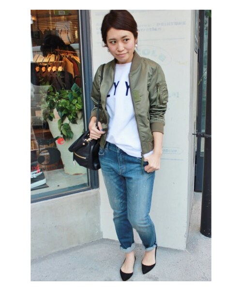 SLOBE IENA(スローブイエナ)の「《予約》ナイロンクロップドMA-1 ブルゾン(その他ブルゾン・レディース・ブラック/ホワイト/カーキ・36/38/40)」の21枚目の写真