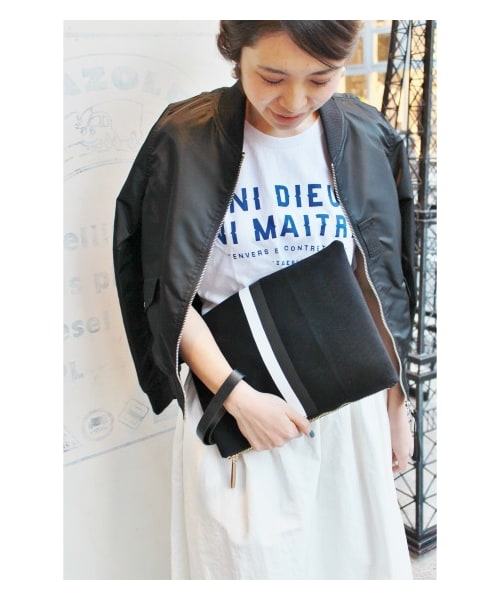 SLOBE IENA(スローブイエナ)の「《予約》ナイロンクロップドMA-1 ブルゾン(その他ブルゾン・レディース・ブラック/ホワイト/カーキ・36/38/40)」の9枚目の写真