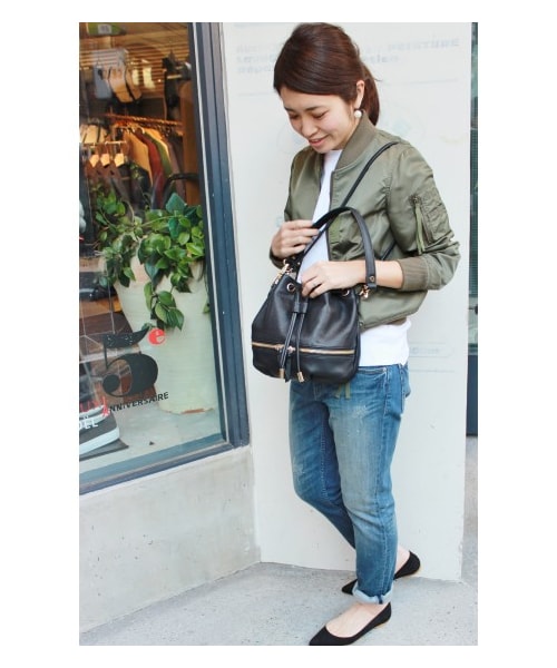 SLOBE IENA(スローブイエナ)の「《予約》ナイロンクロップドMA-1 ブルゾン(その他ブルゾン・レディース・ブラック/ホワイト/カーキ・36/38/40)」の20枚目の写真