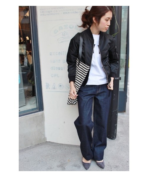 SLOBE IENA(スローブイエナ)の「《予約》ナイロンクロップドMA-1 ブルゾン(その他ブルゾン・レディース・ブラック/ホワイト/カーキ・36/38/40)」の12枚目の写真