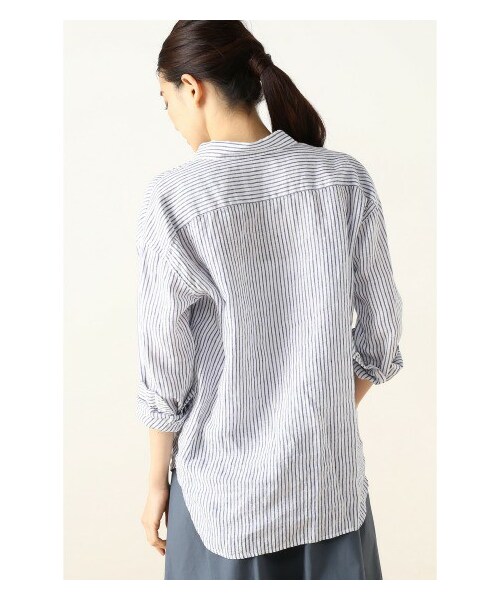 Spick & Span(スピックアンドスパン)の「≪WEB先行予約≫フレンチリネン ロンストレギュラー プルオーバー シャツ(シャツ・レディース・ネイビー/ブルー/ピンク/イエロー・フリー)」の9枚目の写真