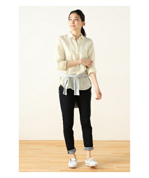 Spick & Span(スピックアンドスパン)の「≪WEB先行予約≫フレンチリネン ロンストレギュラー プルオーバー シャツ(シャツ・レディース・ネイビー/ブルー/ピンク/イエロー・フリー)」の18枚目の写真