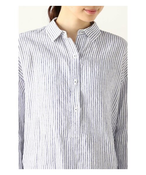 Spick & Span(スピックアンドスパン)の「≪WEB先行予約≫フレンチリネン ロンストレギュラー プルオーバー シャツ(シャツ・レディース・ネイビー/ブルー/ピンク/イエロー・フリー)」の10枚目の写真