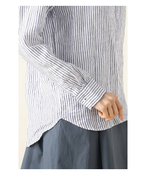 Spick & Span(スピックアンドスパン)の「≪WEB先行予約≫フレンチリネン ロンストレギュラー プルオーバー シャツ(シャツ・レディース・ネイビー/ブルー/ピンク/イエロー・フリー)」の12枚目の写真
