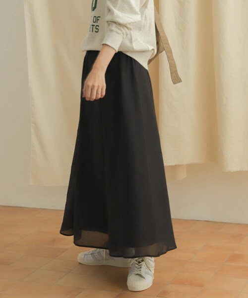 URBAN RESEARCH DOORS（アーバンリサーチドアーズ）の「コットンシルクロングスカート（スカート・レディース・D.MINT/BLACK/BROWN・M）」の22枚目の写真