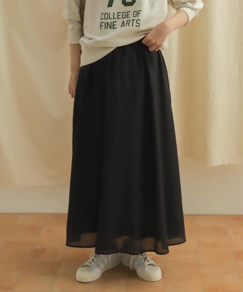 URBAN RESEARCH DOORS（アーバンリサーチドアーズ）の「コットンシルクロングスカート（スカート・レディース・D.MINT/BLACK/BROWN・M）」の19枚目の写真