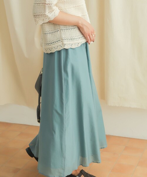 URBAN RESEARCH DOORS（アーバンリサーチドアーズ）の「コットンシルクロングスカート（スカート・レディース・D.MINT/BLACK/BROWN・M）」の10枚目の写真