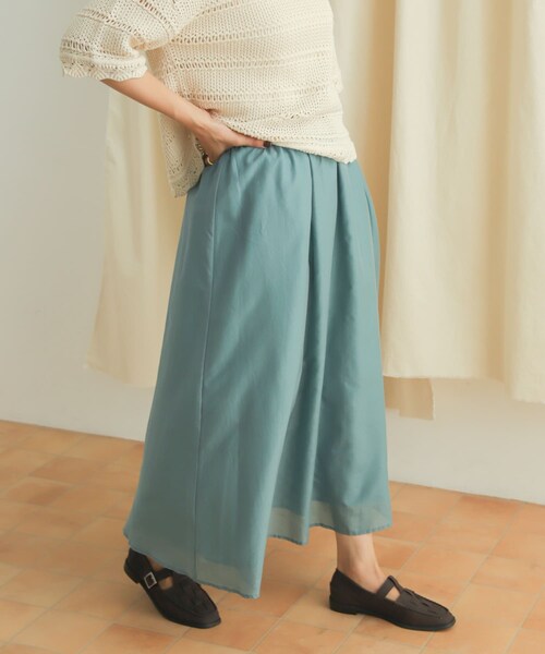 URBAN RESEARCH DOORS（アーバンリサーチドアーズ）の「コットンシルクロングスカート（スカート・レディース・D.MINT/BLACK/BROWN・M）」の9枚目の写真